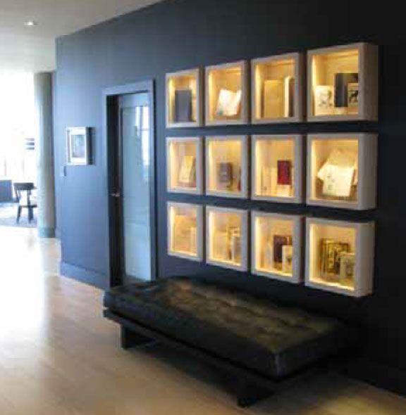 Individual spotlights used in custom cubicals for home display purposes. Could be used the same way in office building looking to display so